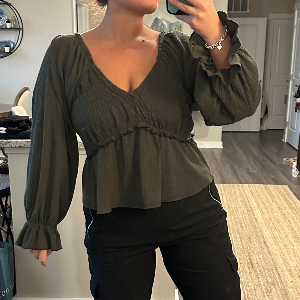 Altar’d State Olive Green Women's Top